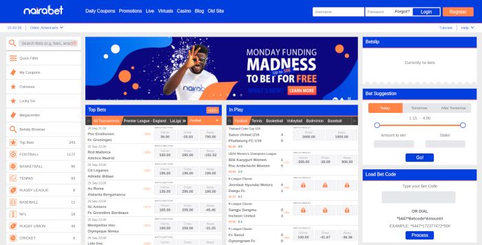 NairaBet main page